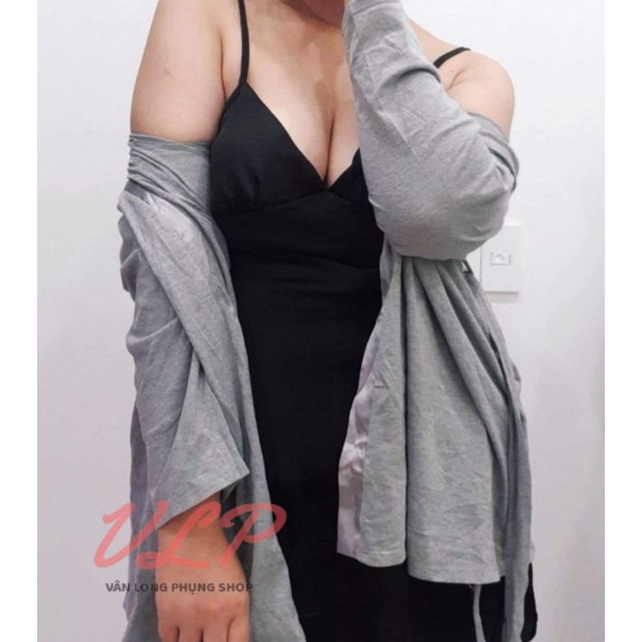 [BIGSIZE_95KG]_DN114_Áo choàng Cotton ngắn viền satin