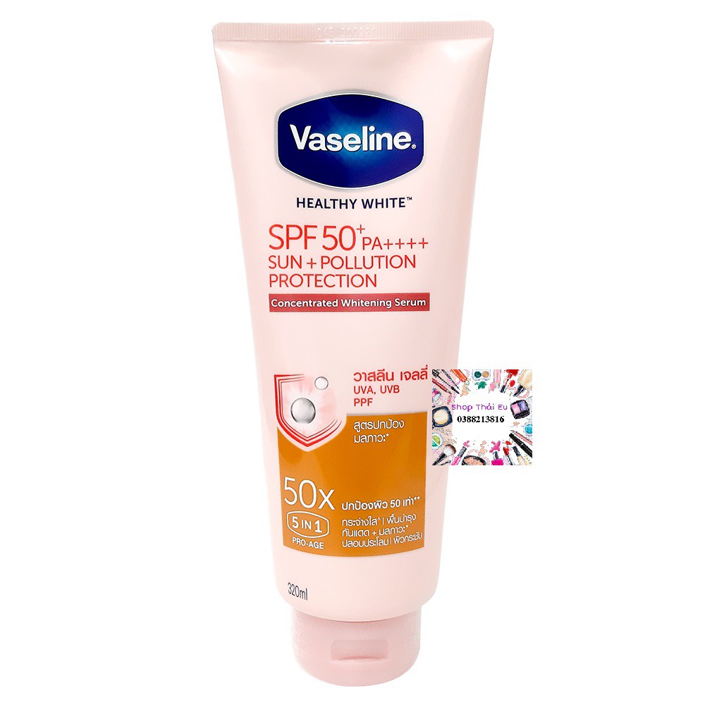 Combo Dưỡng thể Vaseline 50x, Vaseline 10x và vỉ Alpha Arbutin Thái Lan (Cam kết hàng chuẩn)