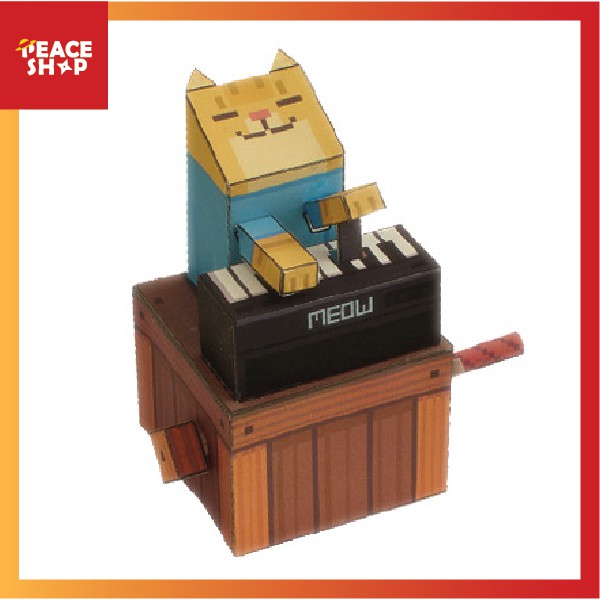 Mô hình giấy The Key Board Cat - Mèo đánh đàn - Mô hình động vật OS15