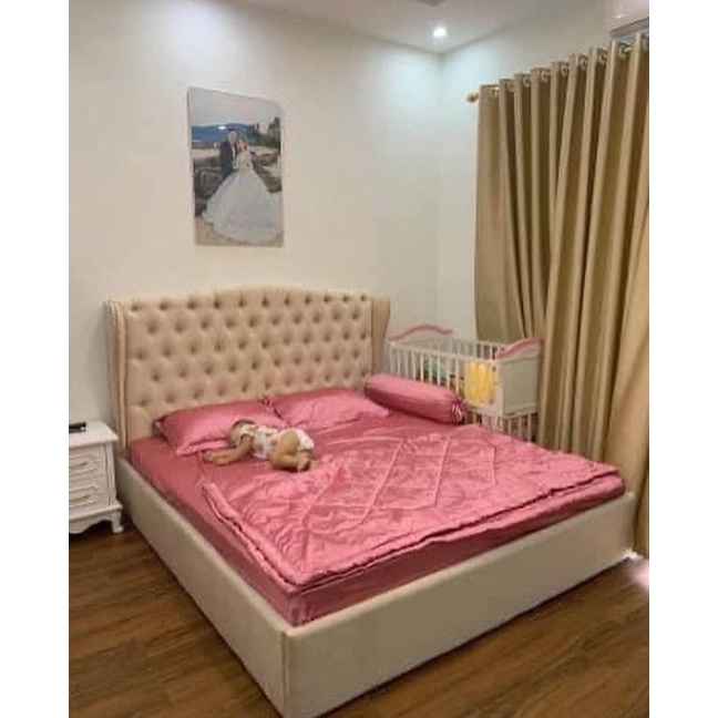 TRỌN BỘ PHI LỤA GIÁ RẺ MÀU HỒNG PHẤN ĐỦ KÍCH THƯỚC