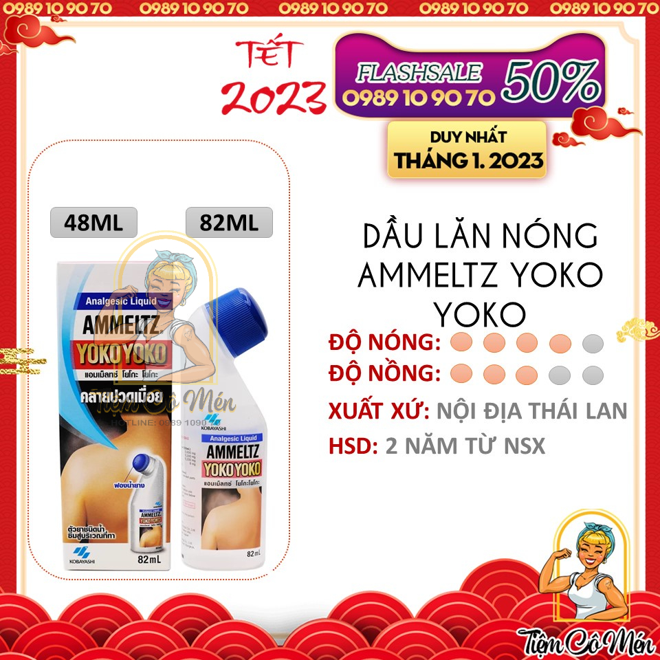 Dầu lăn nóng AMMELTZ YOKO YOKO giảm đau nhức Thái Lan - 48ml/82ml