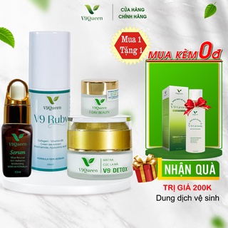 Combo Nám, Dưỡng Trắng Da V9QUEEN (Tặng Xịt Khoáng)