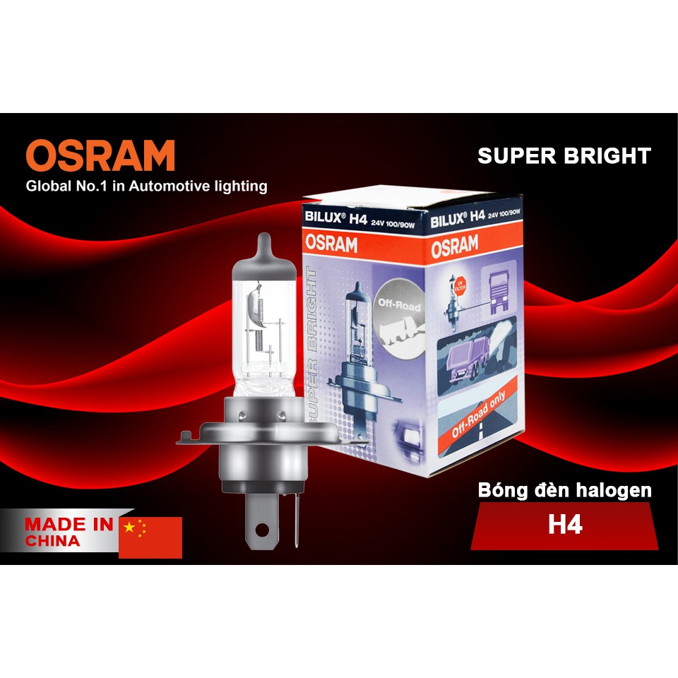 Bóng đèn halogen OSRAM SUPER BRIGHT H4 24v 100/90w