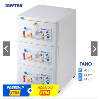 Tủ nhựa Duy Tân Tano 3 ngăn - Nhiều hoa văn