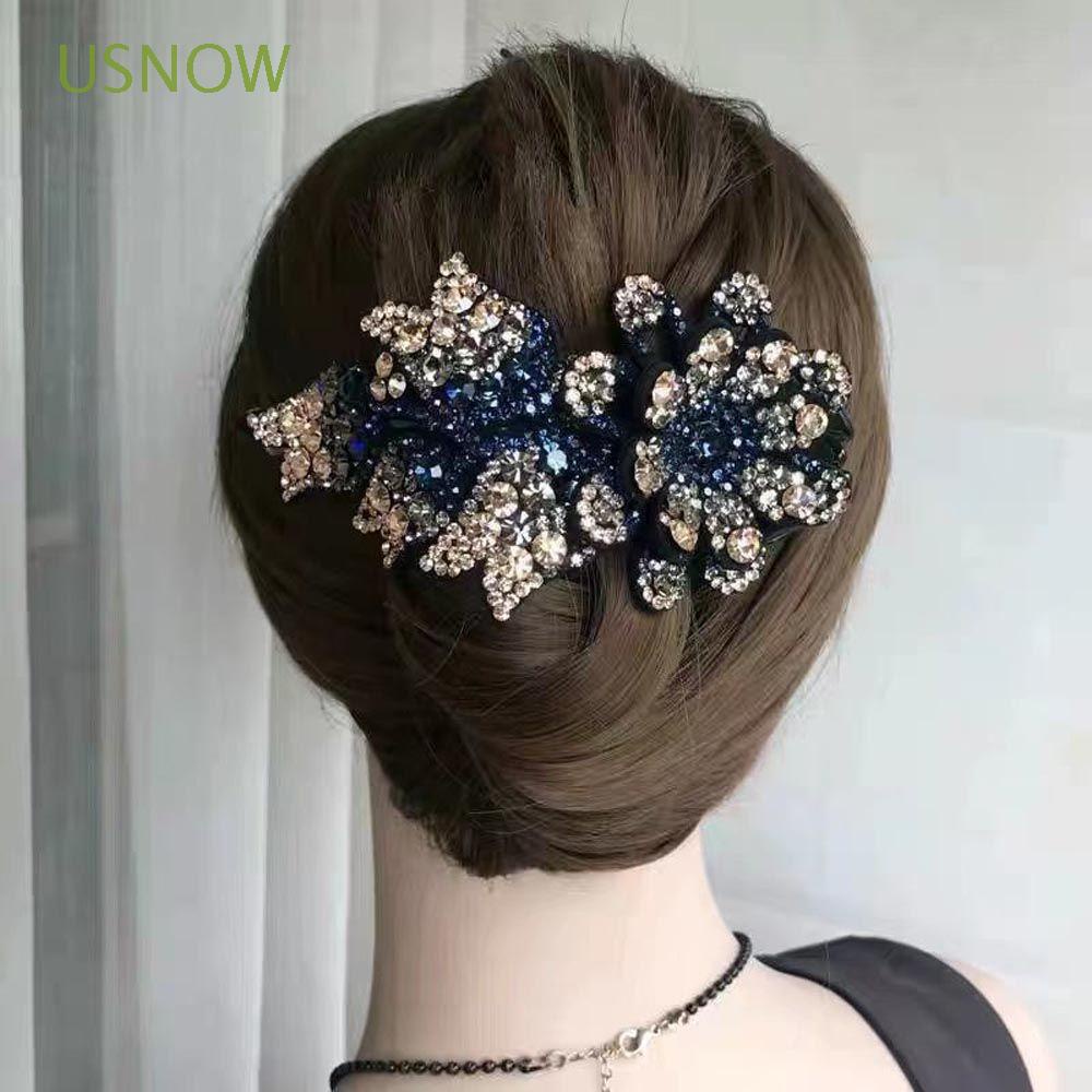 Kẹp Tóc Mỏ Vịt Đính Đá Zircon Kiểu Vintage Thanh Lịch Cho Nữ