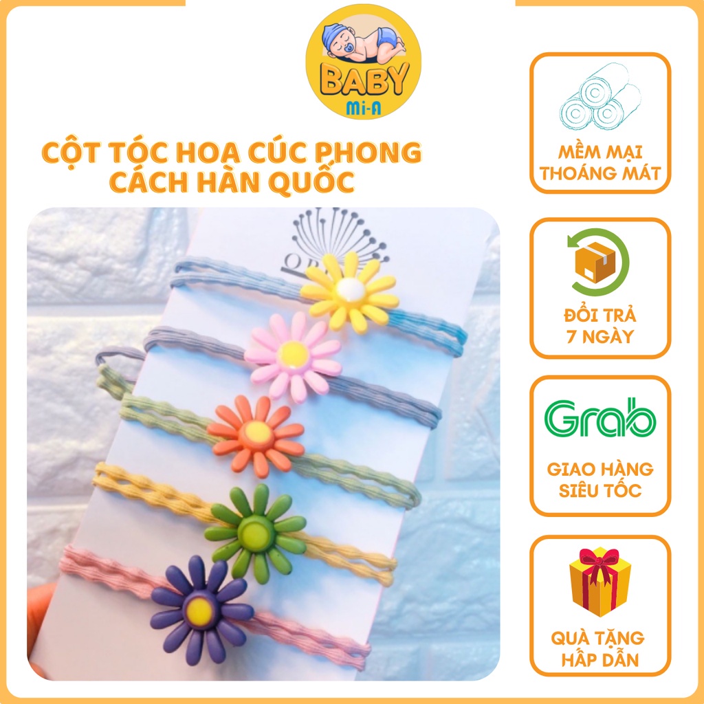 Dây Buộc Tóc, Cột Tóc Hoa Cúc Phong Cách Hàn Quốc - HaotamKids