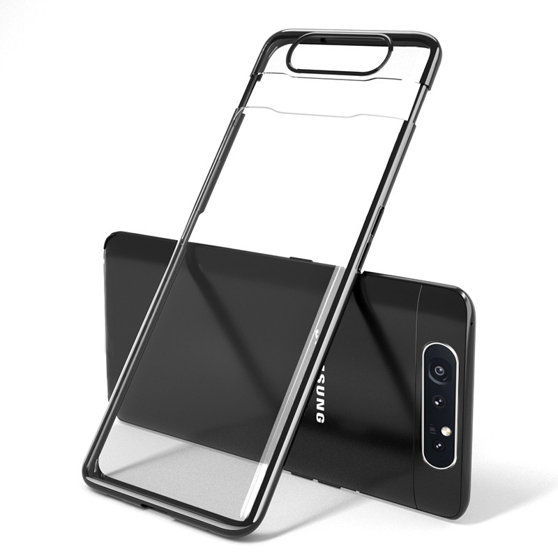 Ốp Điện Thoại Cứng Trong Suốt Mạ Viền Sang Trọng Cho Samsung Galaxy A80