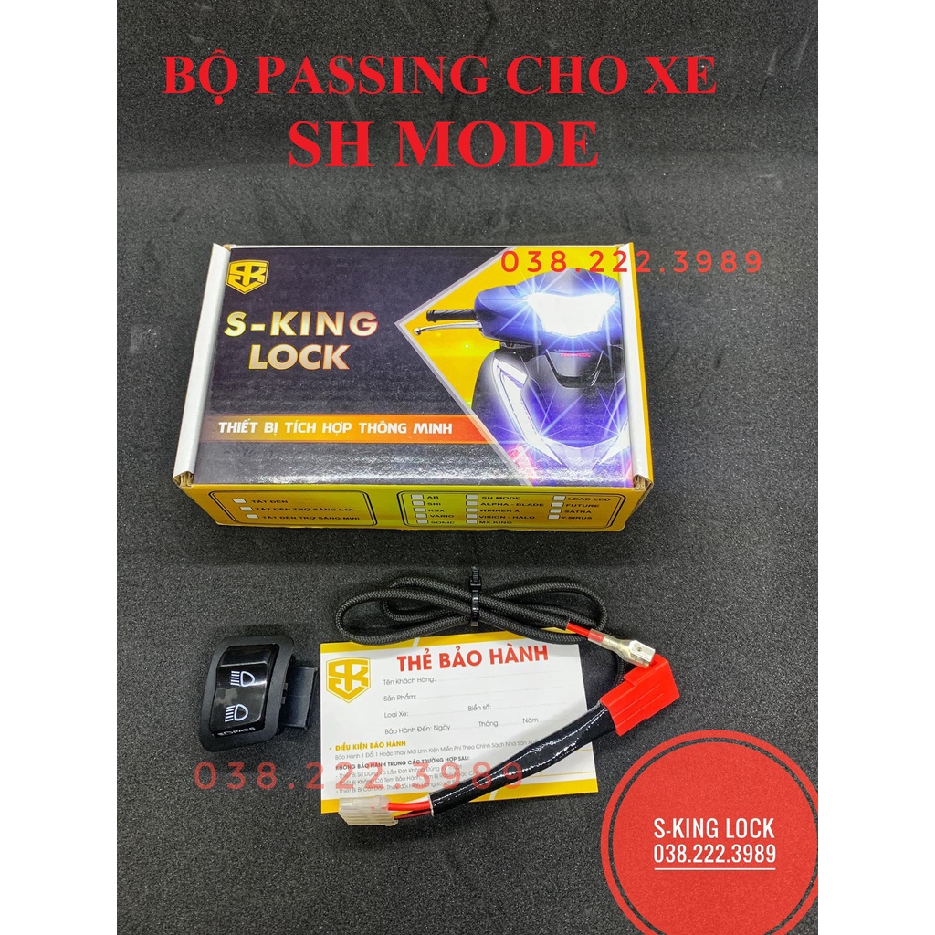 Bộ Dây Và Công Tắc Passing cho xe SH MODE | S-KING LOCK - BẢO HÀNH 12 THÁNG