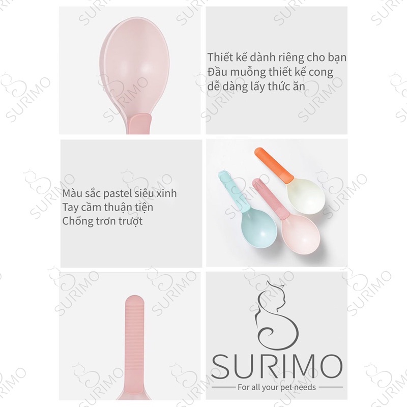 Muỗng múc thức ăn cho thú cưng, hạt ngũ cốc - 3 màu