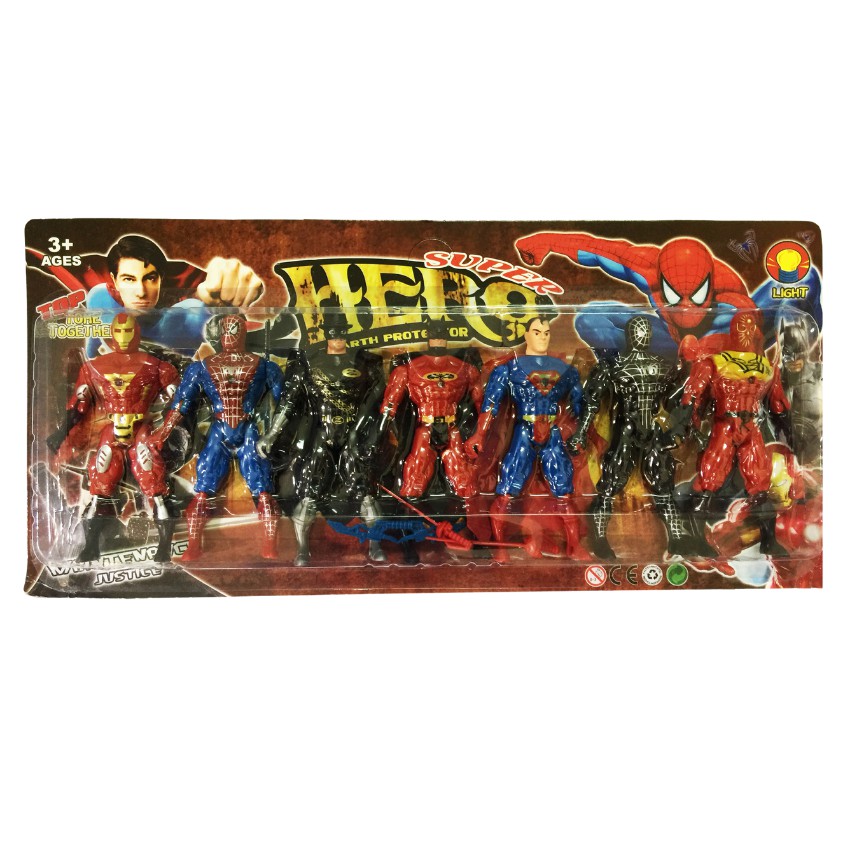 Đồ Chơi Siêu Nhân Biệt Đội Siêu Anh Hùng Avengers - Gồm 7 Nhân Vật, Phát Sáng Đỏ, Thiết Kế Siêu Ngầu -MEOMEOSHOP2021