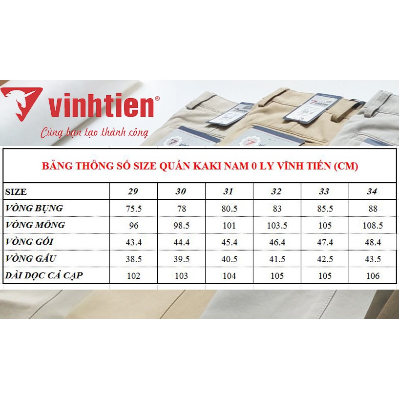 Quần Kaki Trơn 0Ly 100% Cotton Trung Niên Vĩnh Tiến D029