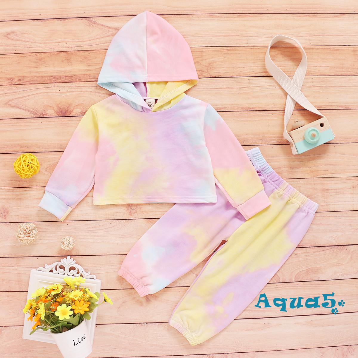 Set 2 Món Áo Hoodies Tay Dài Và Quần Dài Lưng Co Giãn Thoải Mái Cho Bé 1-6 Tuổi