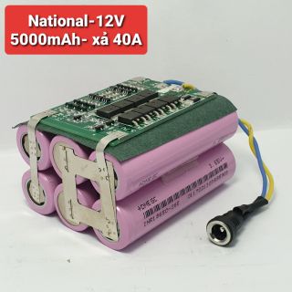 Achun.vn - khối pin national-3s-12v - 5000mah xả 40a dùng cell inr-2600