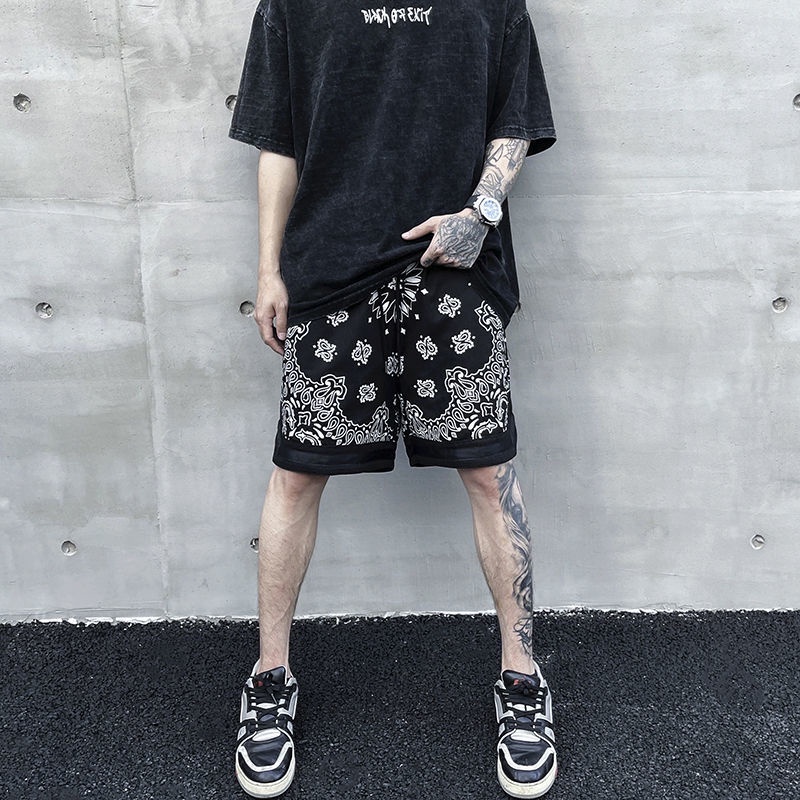 Quần Short Thể Thao Dáng Rộng In Hoa Kiểu Hip-Hop Cá Tính Cho Nam