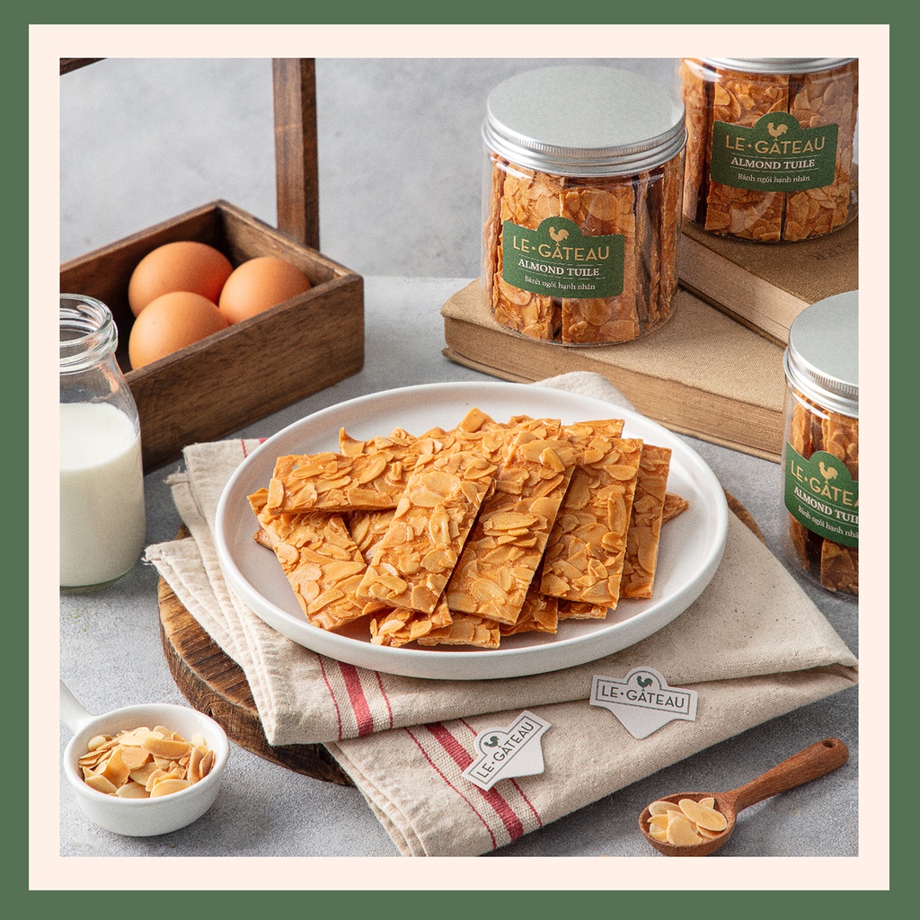 Bánh Ngói Hạnh Nhân Almond Tuiles thương hiệu Le Gâteau 160g