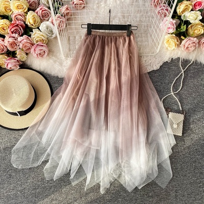 Chân váy Lưới Midi Tubu Nữ Loang Màu Độc Đáo