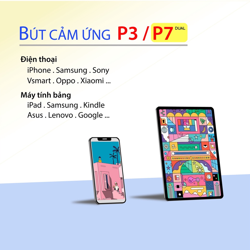 Bút cảm ứng P3 / P7 Dual - dành cho Điện thoại và Máy tính bảng