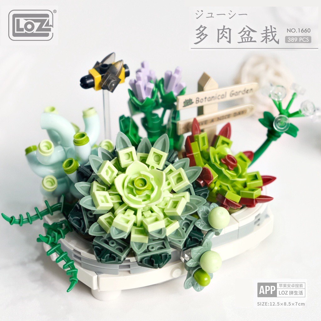 LOZ 1657 LEGO Mini Cô gái Đồ chơi Hoa Xếp hình Phụ nữ Quà tặng Trang trí nội thất