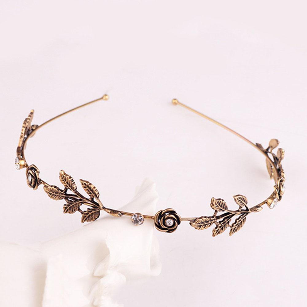 Băng Đô Kim Loại Đính Đá Phong Cách Retro Cho Nữ