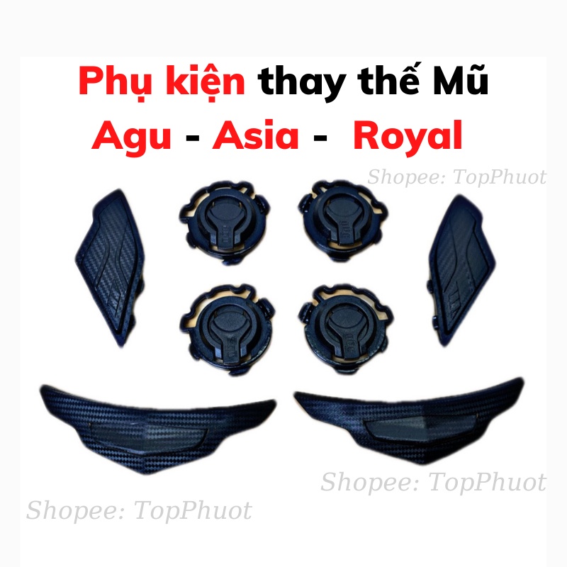 Phụ kiện chốt cài kính, thông gió của Mũ Bảo Hiểm AGU, Royal M136