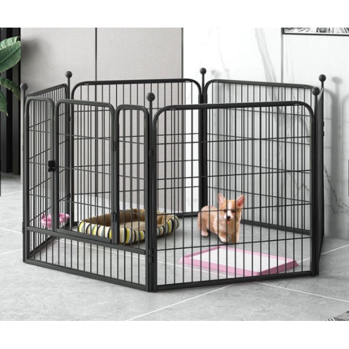 Chuồng Quây Chó Lớn - Nan Ống Sắt sơn tĩnh điện - Gồm 6 tấm ghép kích thước 90*100cm hoặc 100x120cm