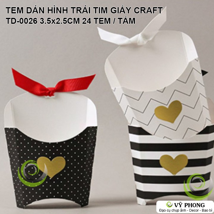 TEM DÁN STICKER HÌNH TRÁI TIM DÙNG ĐỂ NIÊM PHÔNG TRANG TRÍ BAO BÌ TÚI HỘP QUÀ TẶNG TD-0026