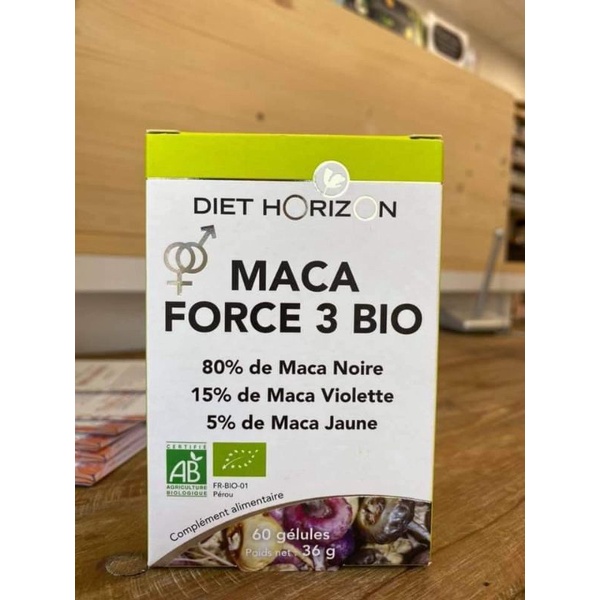 Viên Maca Force 3 Bio Pháp (củ Maca đen)đủ bill Pháp