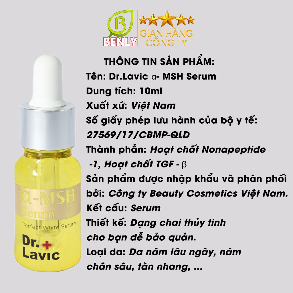 Tinh chất dự phòng chống tái phát nám nặng, đồi mồi, tàn nhang. Serum chống tái phát nám - Dr.Lavic α- MSH Serum - 10ml