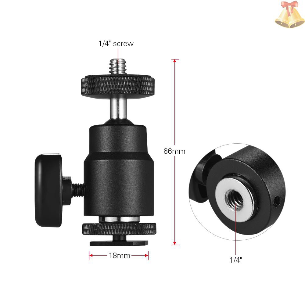 ONE Adjustable Phone Holder Clip + Mini Ball Head with 1/4 Inch Screw Mounts for Canon Nikon Sony DSLR ILDC Mini DV Monitor Video Light Tripod for iPhone Samsung Huawei 5.5-8.5cm Width Smartphone