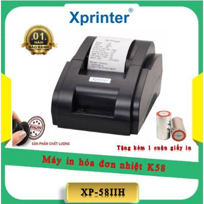 Máy in nhiệt XP-58IIH_[K58] cổng USB + kèm giấy in bill (5-10 cuộn giấy in) | BigBuy360 - bigbuy360.vn