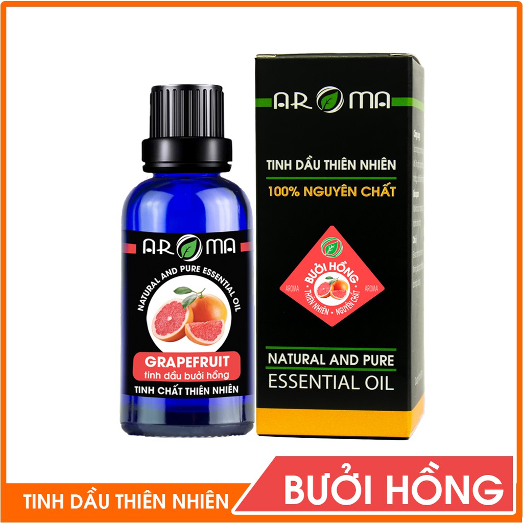 Tinh dầu Bưởi hồng AROMA Grapefruit, tinh dầu thơm phòng thư giãn, thơm tóc, sạch da đầu