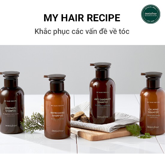 Dầu gội chăm sóc và phục hồi cho chân tóc yếu innisfree My Hair Recipe Shampoo 330ML | BigBuy360 - bigbuy360.vn