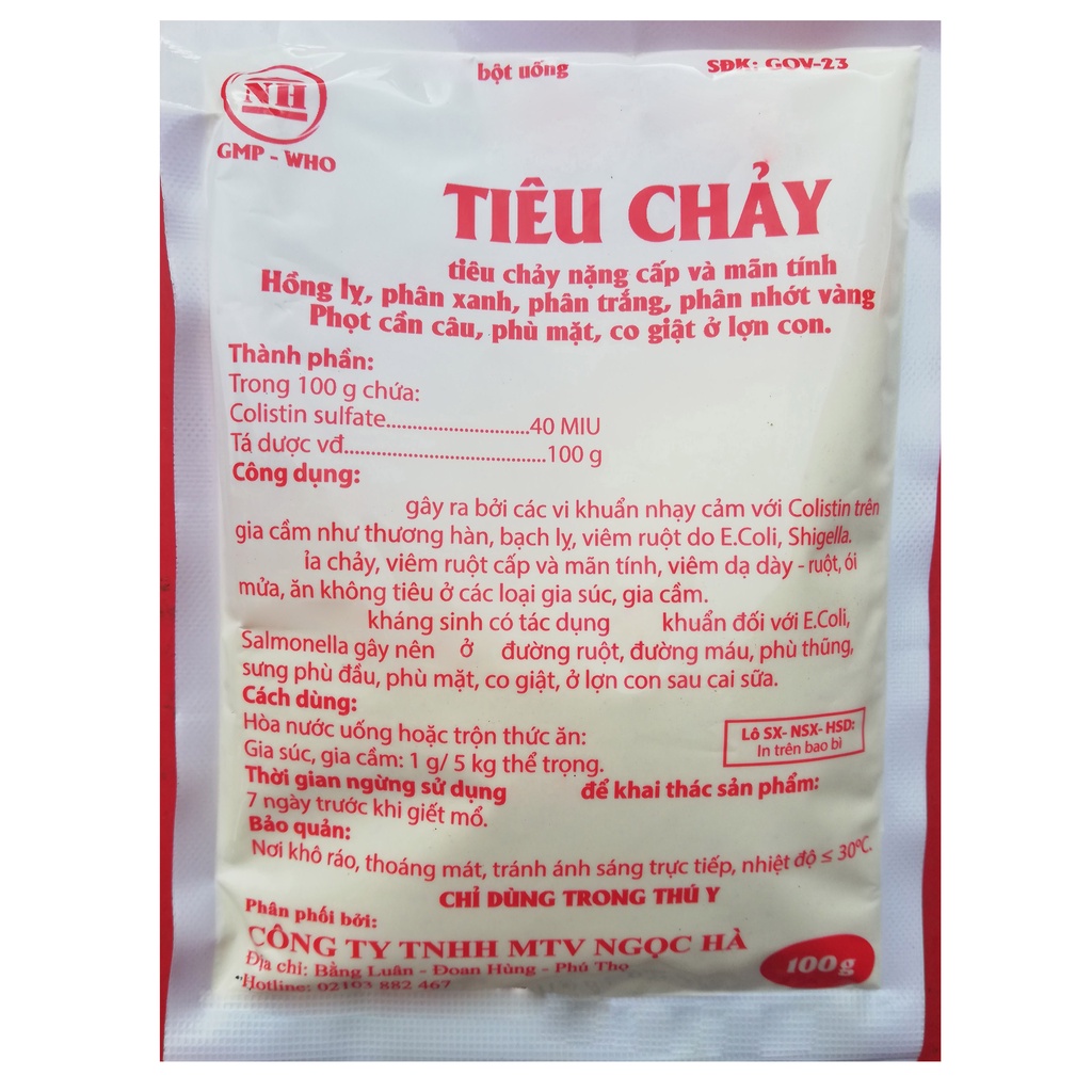 1 gói COLISTIN 100g Chuyên dùng cho tiêu ch-ả-y ở gia súc, gia cầm