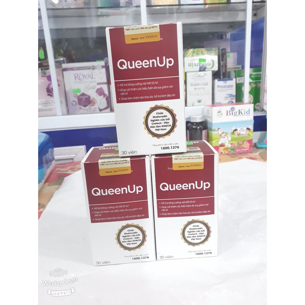 (CHÍNH HÃNG TÍCH ĐIỂM) Viên uống QUEENUP, giúp tăng cường nội tiết tố, làm chậm lão hóa, giảm sạm, nám da và làm đẹp da