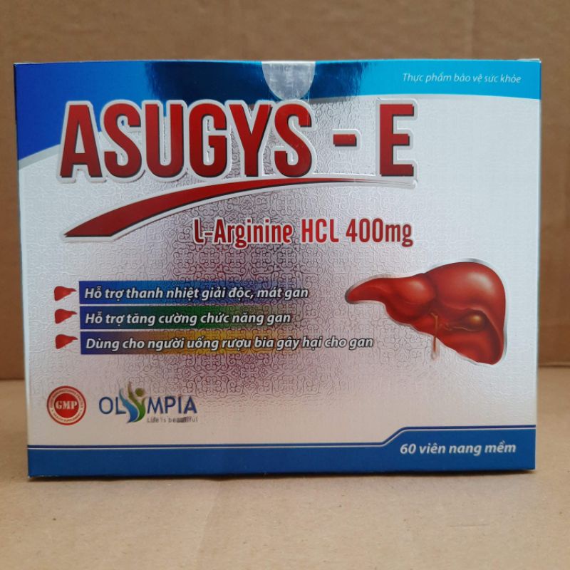 Viên uống GIẢI ĐỘC GAN ASUGYS - E _ ARGININ 400 mg Hộp 60 viên