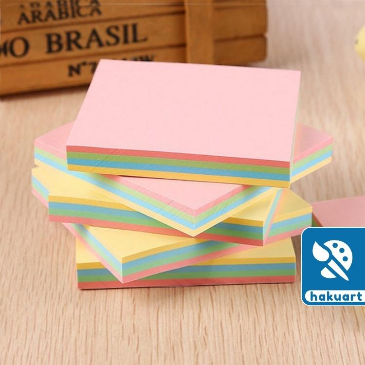 Tập 100 Giấy Ghi Chú, Stick Note Dán Ghi Nhớ 4 Màu - Văn Phòng Phẩm Haku