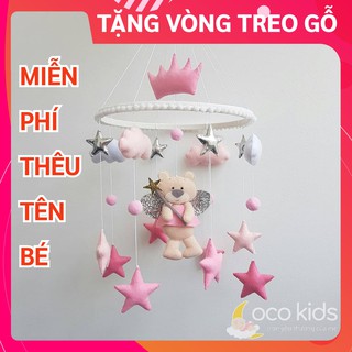 [MIỄN PHÍ THÊU TÊN BÉ] Đồ chơi treo nôi cho bé kích thích thị giác Coco Kids, tự xoay và phát nhạc mẫu GẤU SAO 3