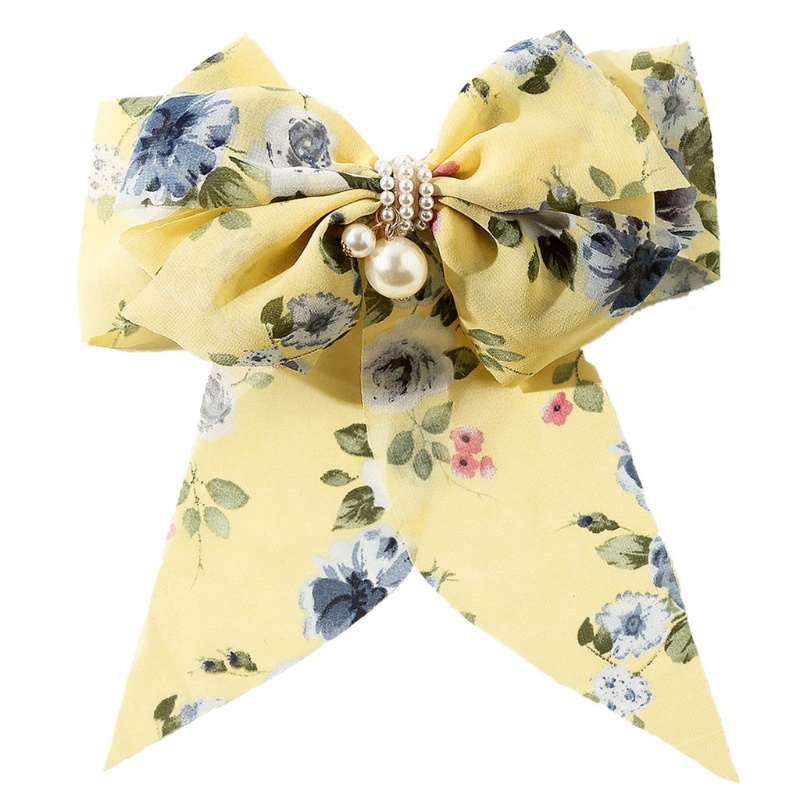 Kẹp Tóc Hình Nơ Đính Ngọc Trai Giả Dễ Thương Cho Nữ