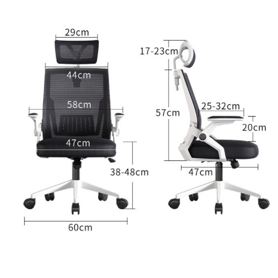 Ghế Xoay Văn Phòng Lưới Có Ngả Lưng Tựa Đầu Thoáng Khí Đệm Dày 6cm Công Thái Học Kiểu Dáng Thanh Mảnh Hiện Đại Chịu Lực