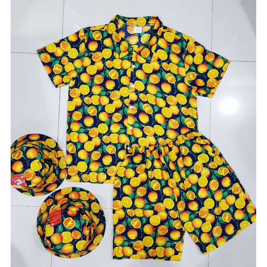 Bộ sơ mi thái hình trái cam siêu mềm hàng loại 1