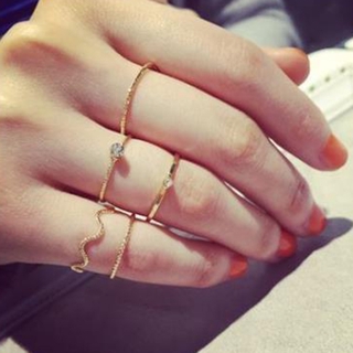 Set 5 Nhẫn Đốt Ngón Tay Đính Đá Pha Lê
