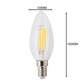 Bóng đèn led giả dây tóc C35 dáng bầu 4W đui E14 ánh sáng vàng