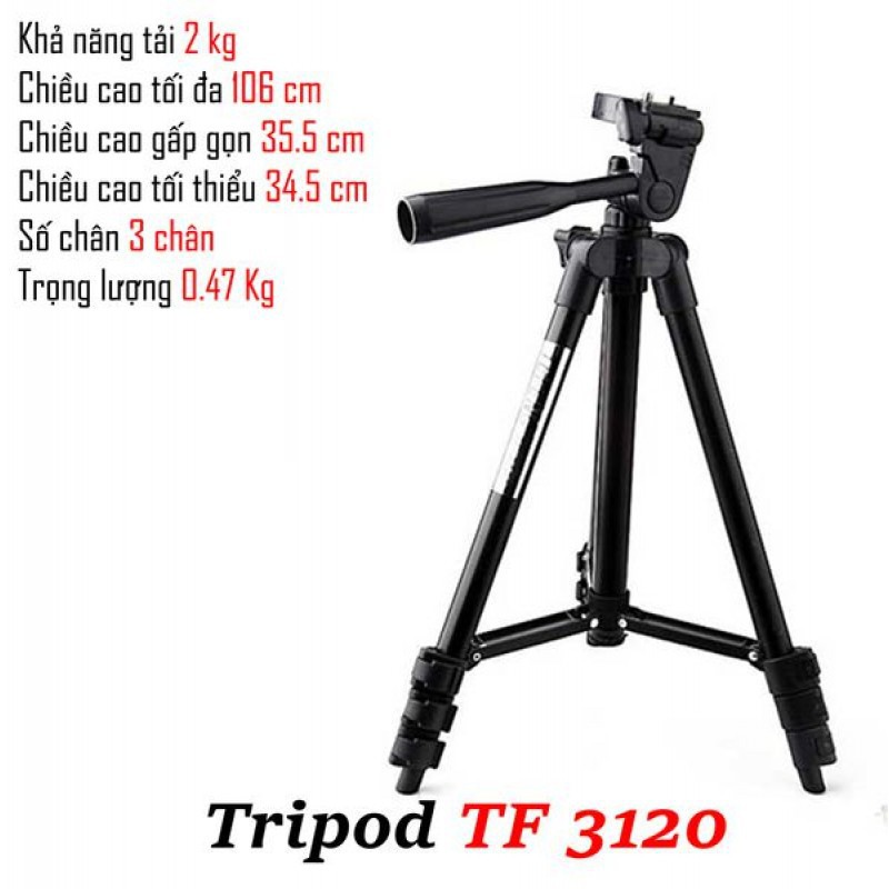 Tripod 3 chân TF-3120 đỡ máy chiếu, máy ảnh, điện thoại+moren