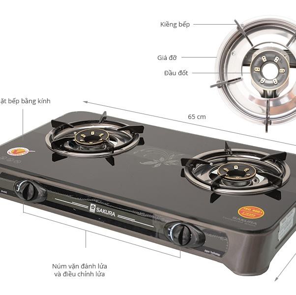 Bếp gas sakura 650G Hàng TRƯNG BÀY mới 99% Đánh lửa Magneto  cho tia lửa nhanh