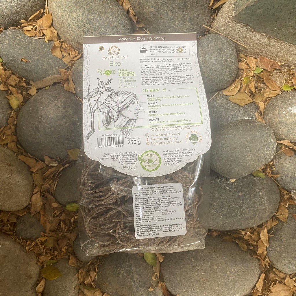 Mì sợi hữu cơ kiều mạch Bartolini 250g