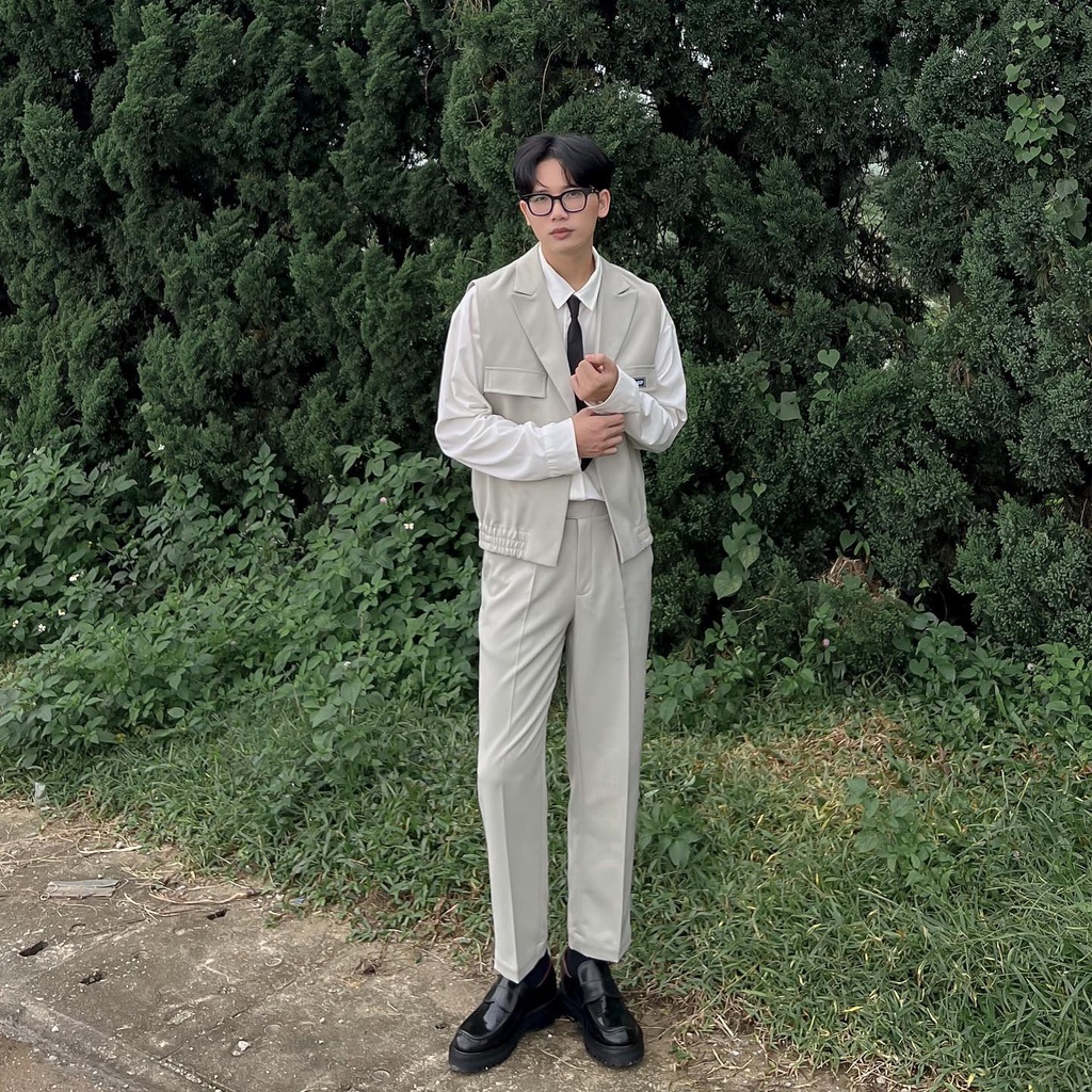 Áo Gile unisex form rộng phong cách Hàn Quốc