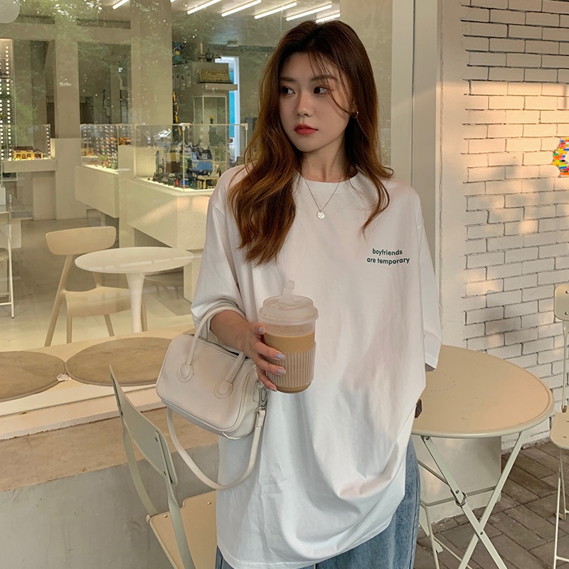 SUXI Áo Thun Tay Ngắn Dáng Rộng Màu Sắc Đơn Giản Thời Trang Mùa Hè Cho Nữ