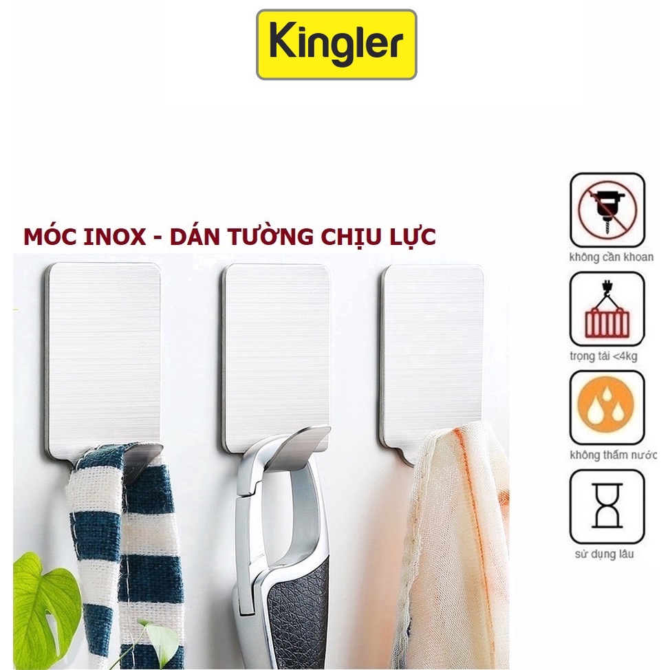 Móc Inox - Kingler, Nhỏ Gọn Với Miếng Dán Tường Chắc Chắn, Treo Đồ Đa Năng, Tiện Dụng Trong Khu Bếp Và Nhà Tắm. 2002