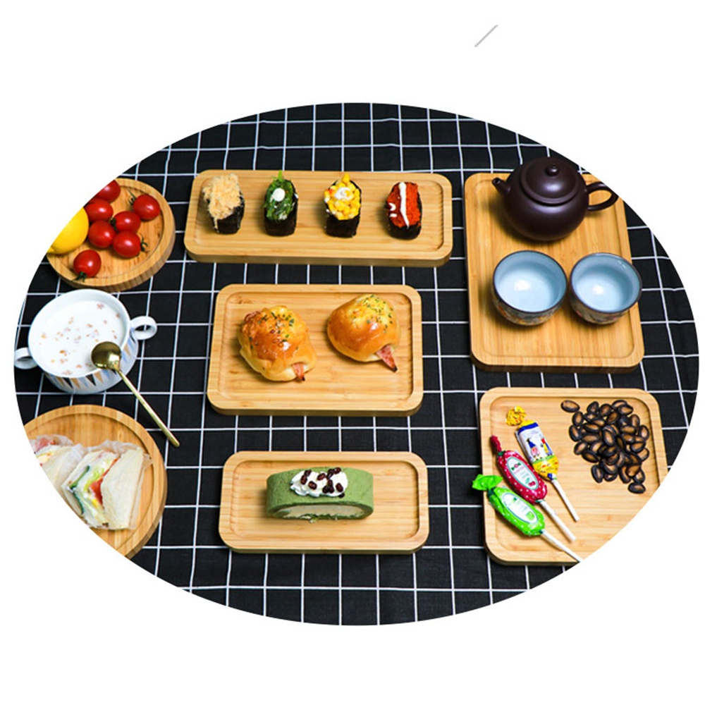 Khay Gỗ Hình Chữ Nhật Đựng Thức Ăn / Trái Cây Phong Cách Nhật Bản Chất Lượng Cao