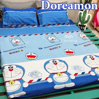 [Thanh lý lỗ] Bộ ga gối Doremon (1 ga chun và 2 vỏ gối nằm)